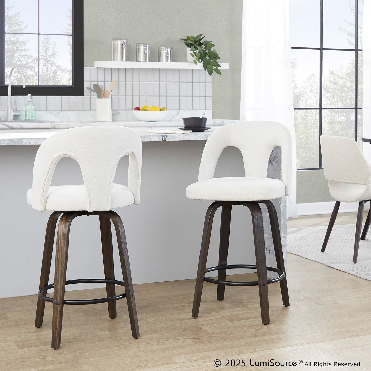 Majestic Office Furniture Upholstered 26" Fixed-Height Counter Stool - Set of 2