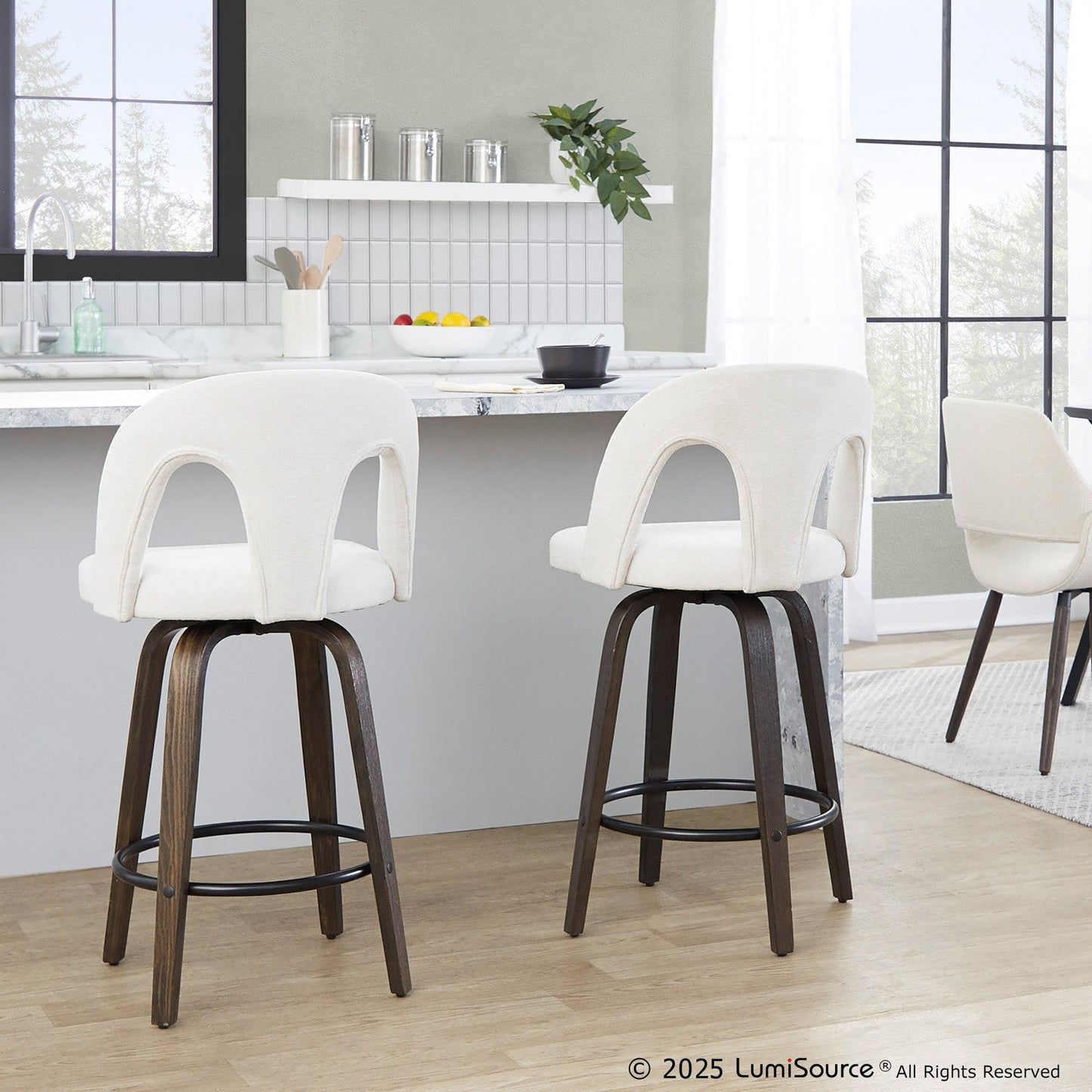 Majestic Office Furniture Upholstered 26" Fixed-Height Counter Stool - Set of 2