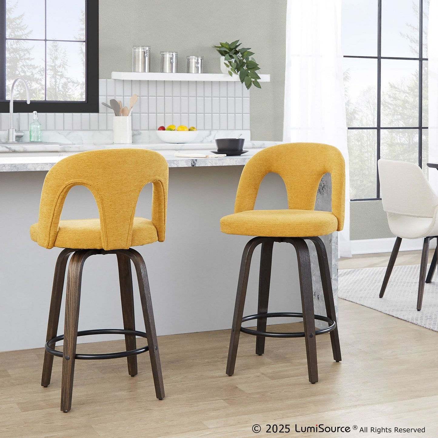 Majestic Office Furniture Upholstered 26" Fixed-Height Counter Stool - Set of 2