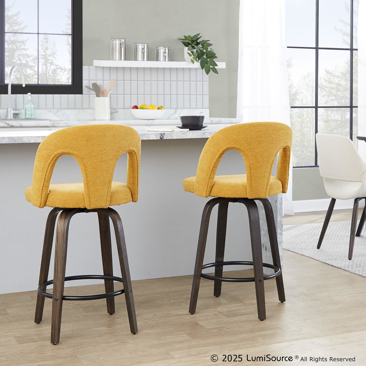 Majestic Office Furniture Upholstered 26" Fixed-Height Counter Stool - Set of 2