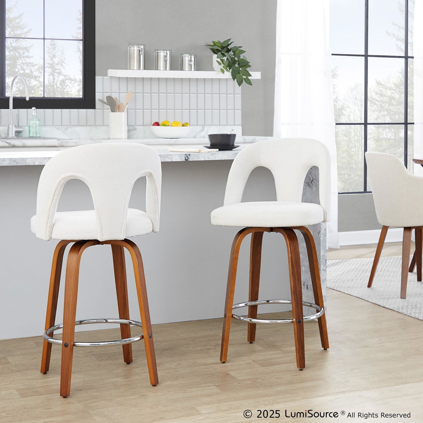 Majestic Office Furniture Upholstered 26" Fixed-Height Counter Stool - Set of 2