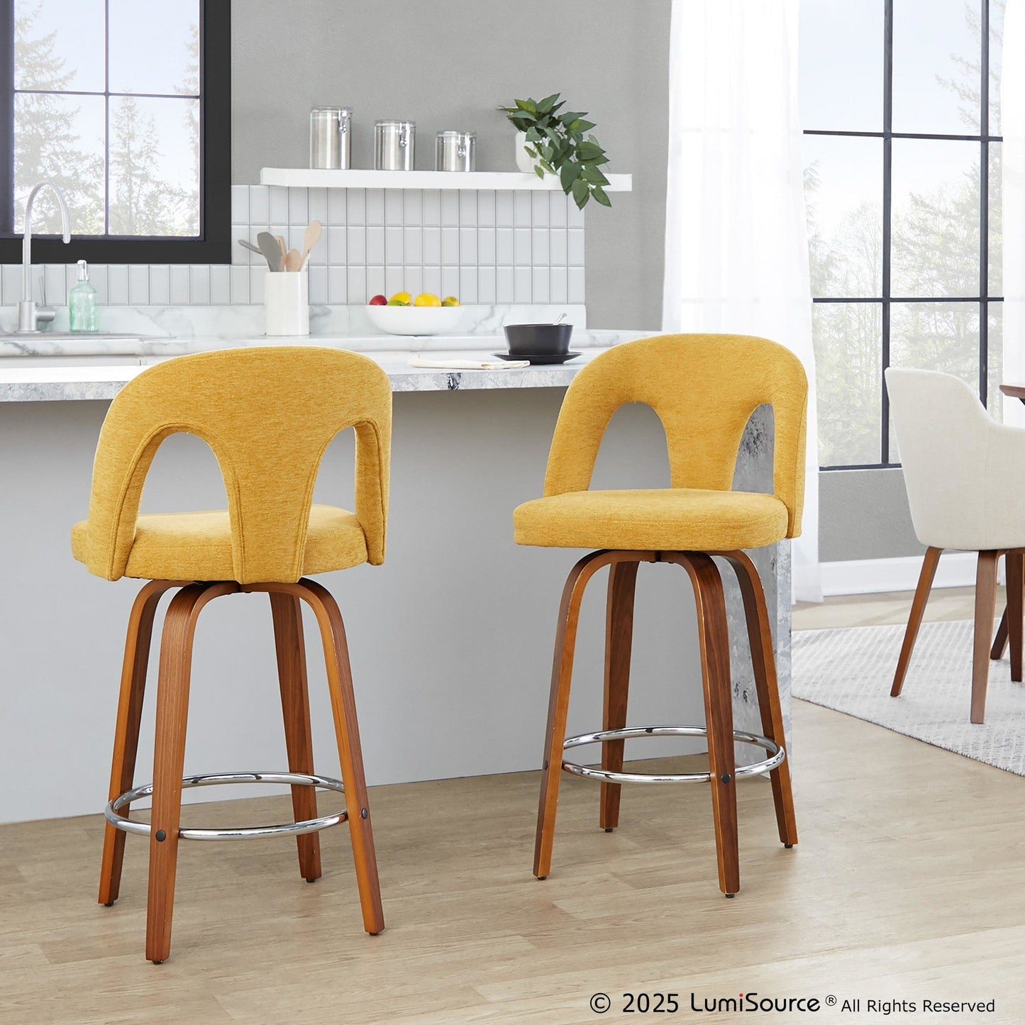 Majestic Office Furniture Upholstered 26" Fixed-Height Counter Stool - Set of 2