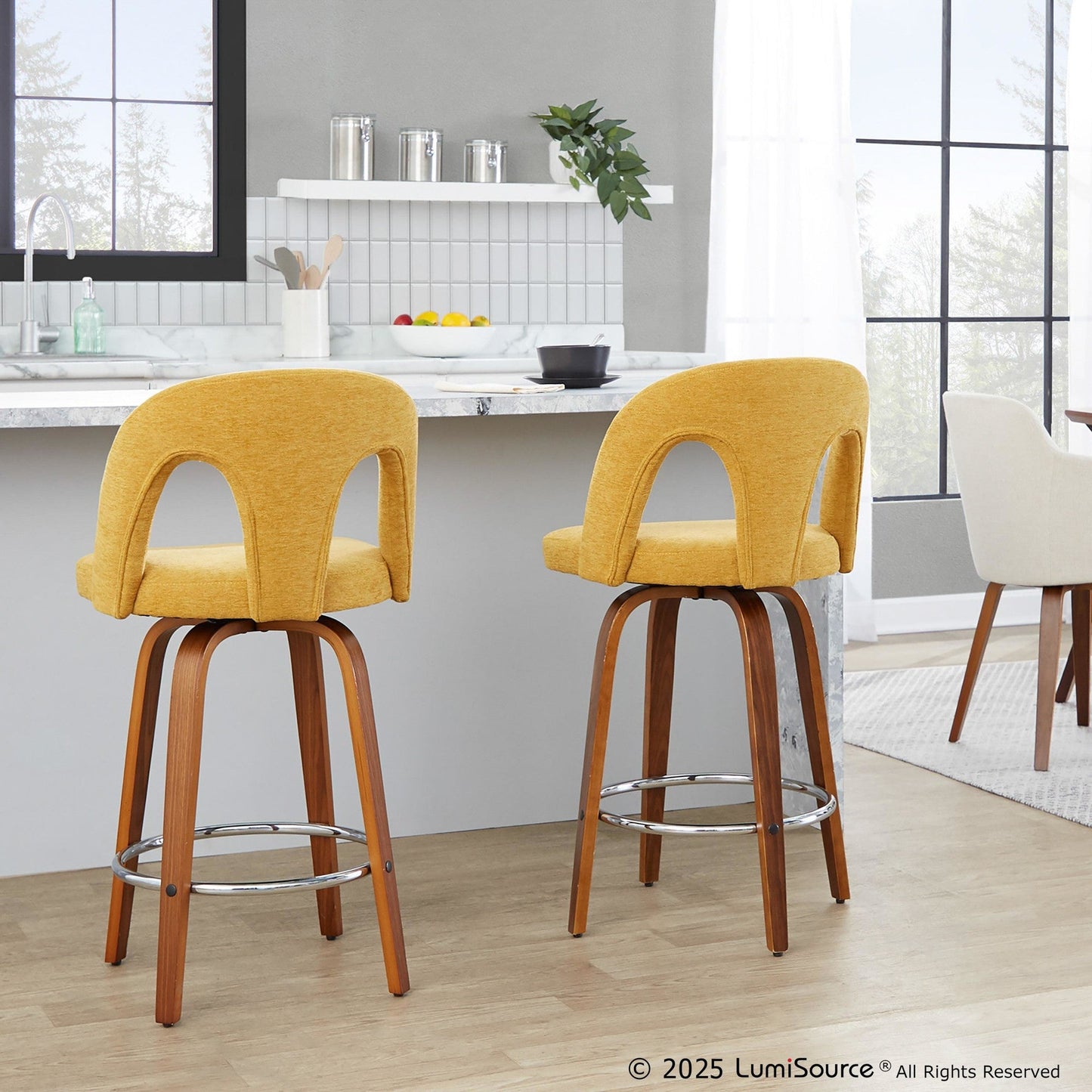 Majestic Office Furniture Upholstered 26" Fixed-Height Counter Stool - Set of 2