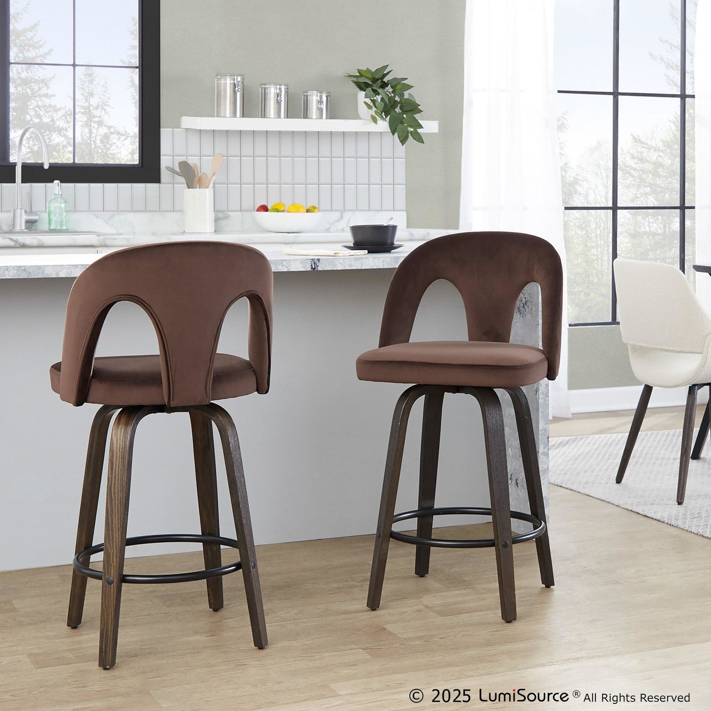 Majestic Office Furniture Upholstered 26" Fixed-Height Counter Stool - Set of 2