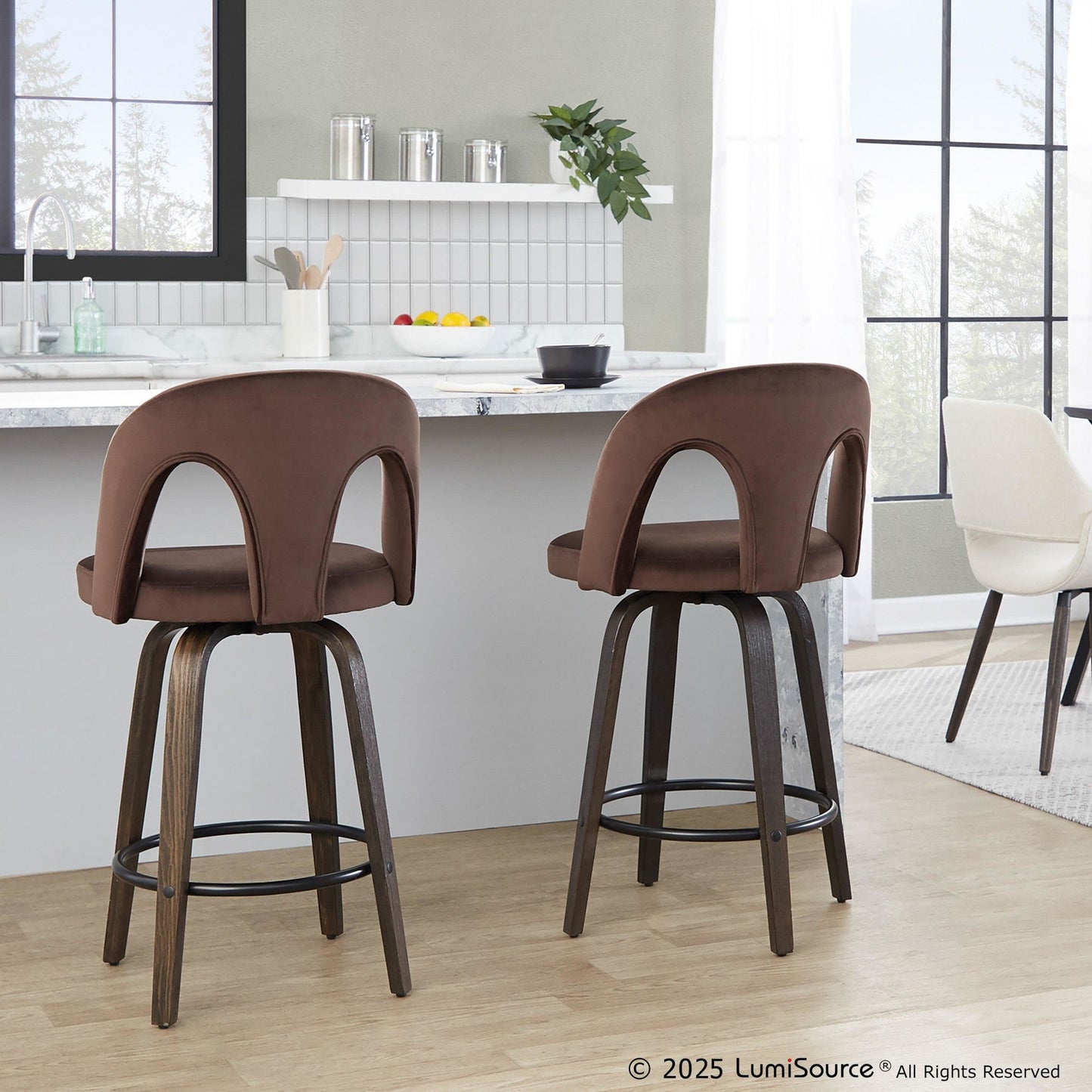 Majestic Office Furniture Upholstered 26" Fixed-Height Counter Stool - Set of 2