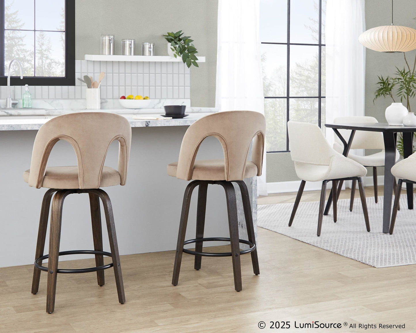Majestic Office Furniture Upholstered 26" Fixed-Height Counter Stool - Set of 2