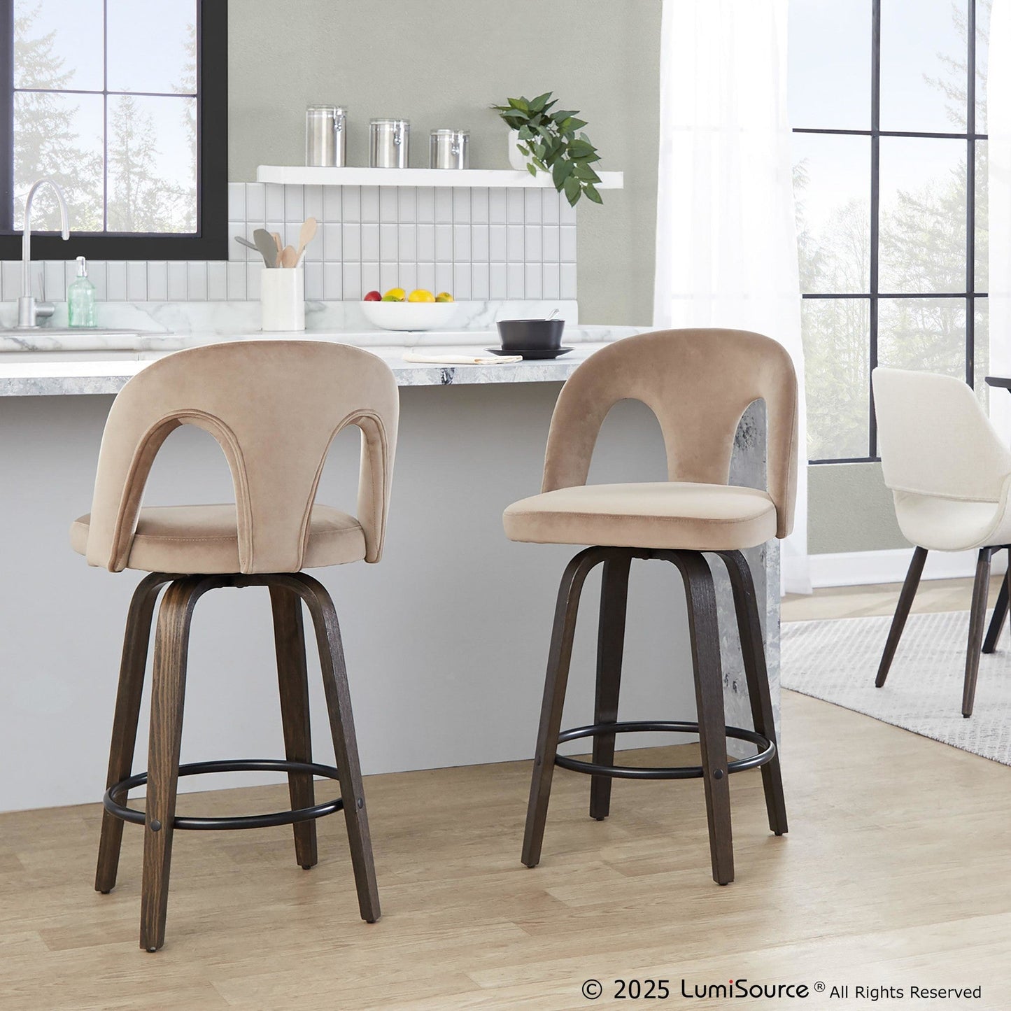Majestic Office Furniture Upholstered 26" Fixed-Height Counter Stool - Set of 2