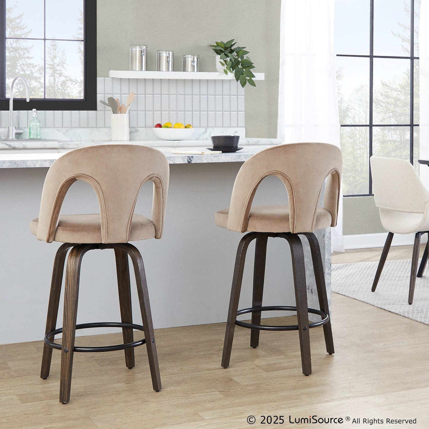 Majestic Office Furniture Upholstered 26" Fixed-Height Counter Stool - Set of 2