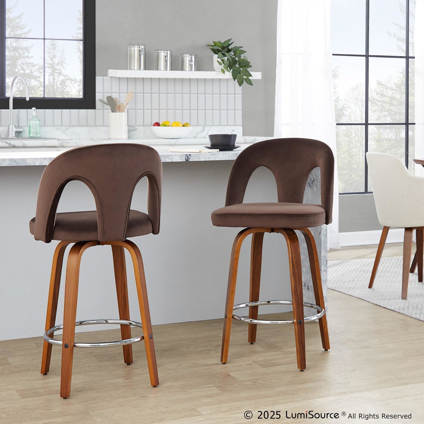 Majestic Office Furniture Upholstered 26" Fixed-Height Counter Stool - Set of 2