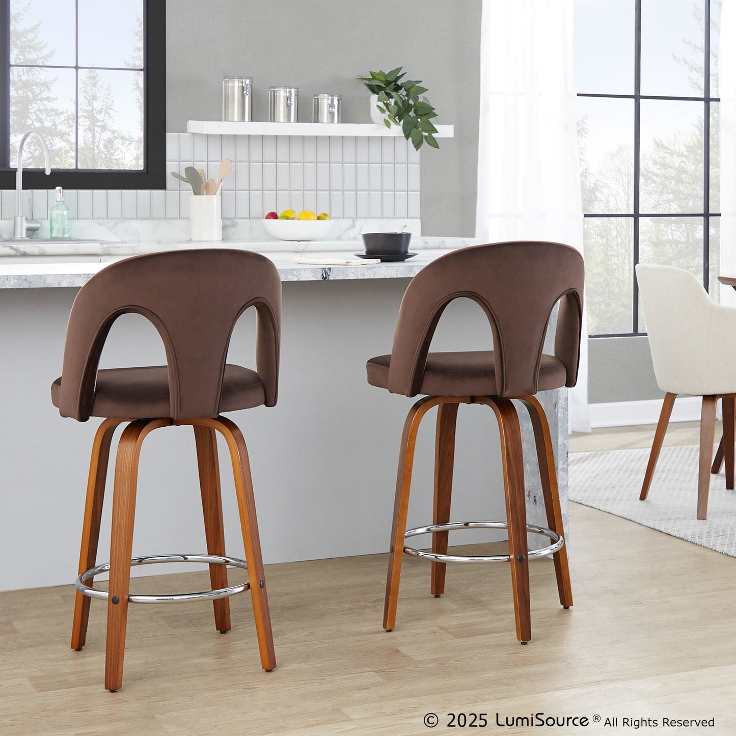 Majestic Office Furniture Upholstered 26" Fixed-Height Counter Stool - Set of 2