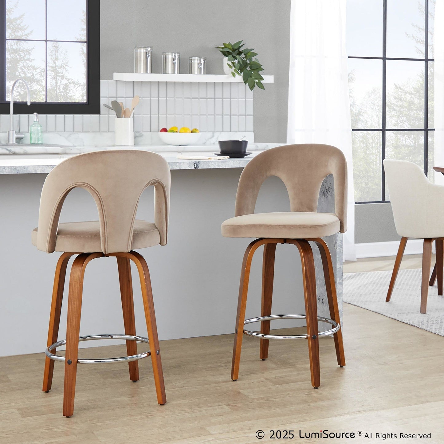 Majestic Office Furniture Upholstered 26" Fixed-Height Counter Stool - Set of 2