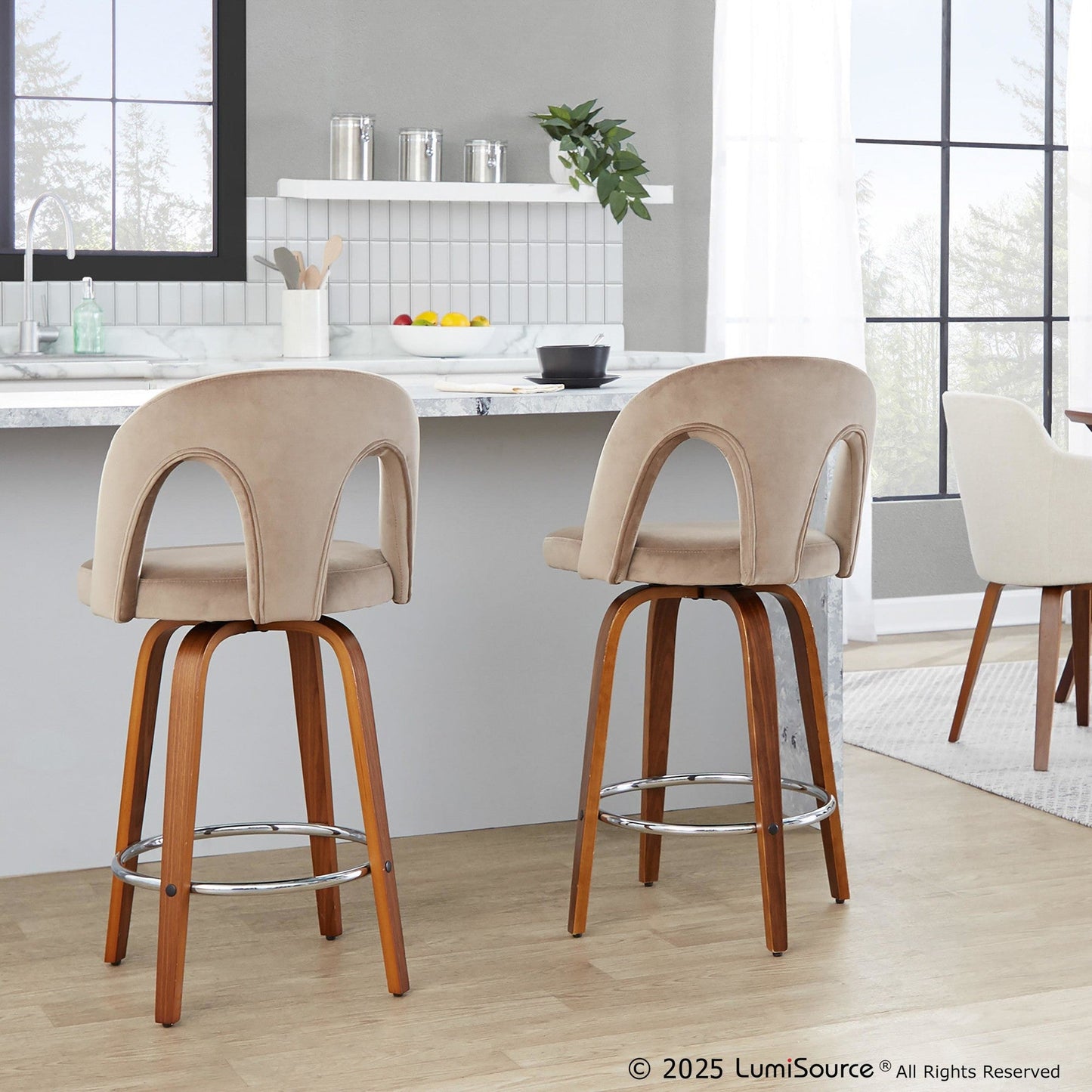 Majestic Office Furniture Upholstered 26" Fixed-Height Counter Stool - Set of 2