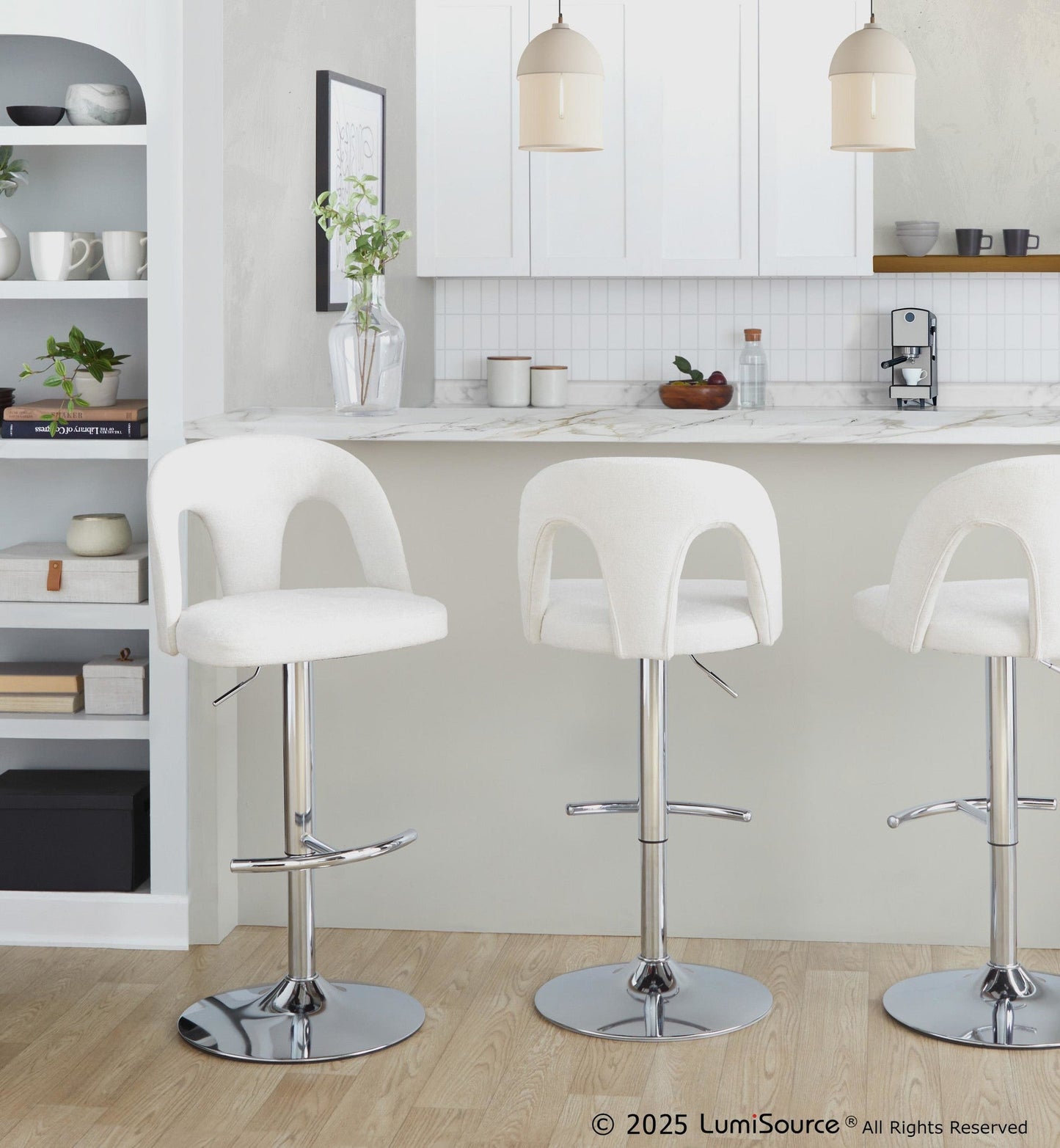 Majestic Office Furniture Upholstered Adjustable Barstool - Set of 2