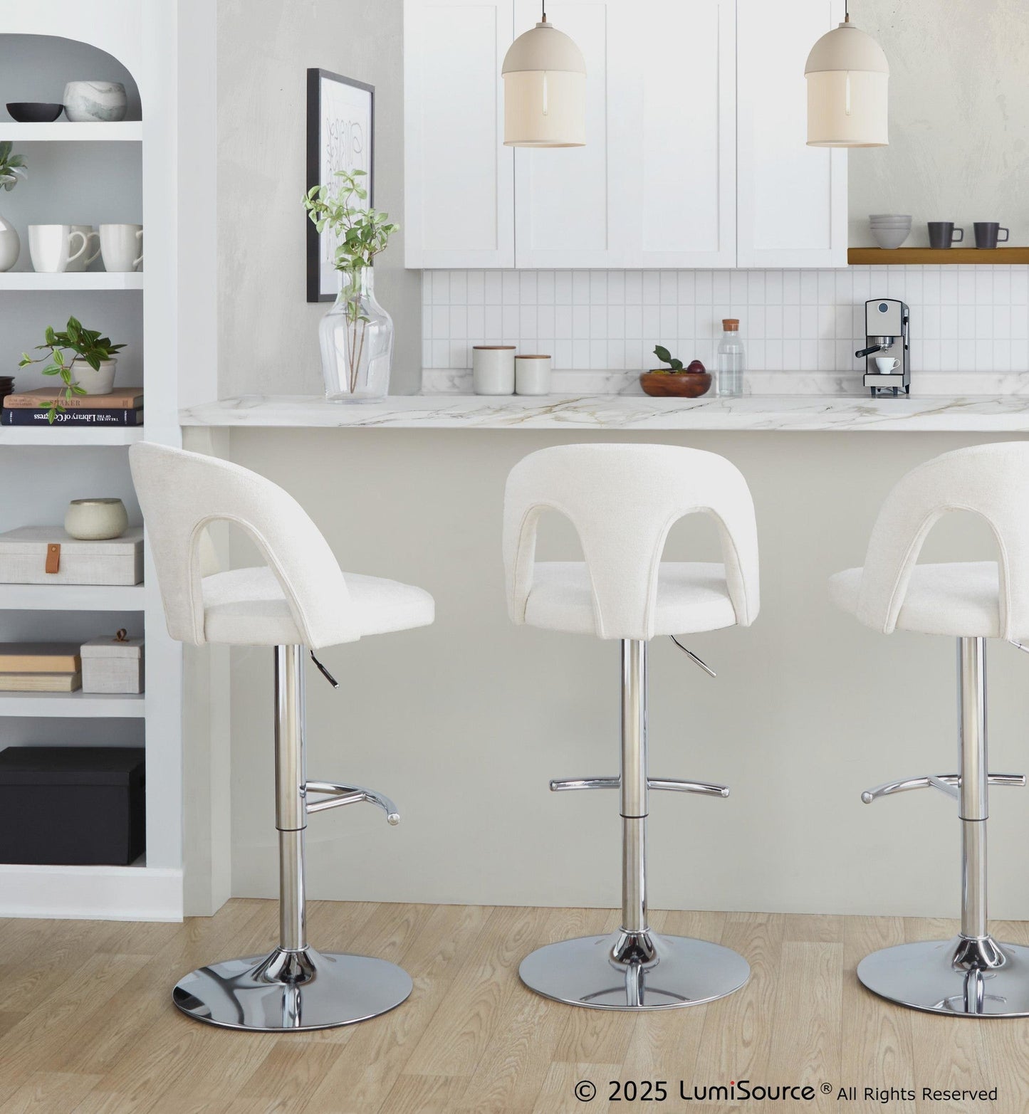 Majestic Office Furniture Upholstered Adjustable Barstool - Set of 2
