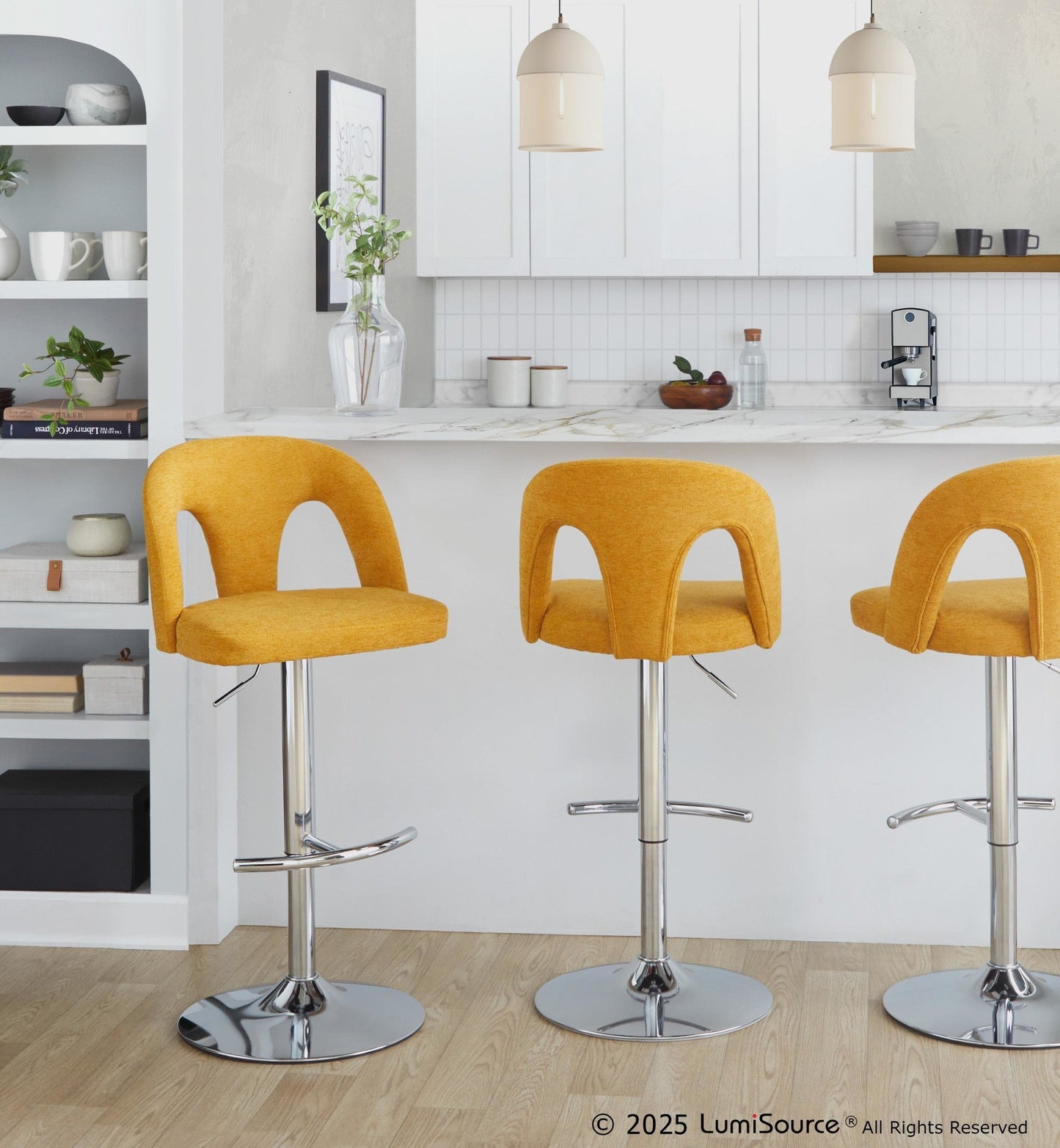 Majestic Office Furniture Upholstered Adjustable Barstool - Set of 2