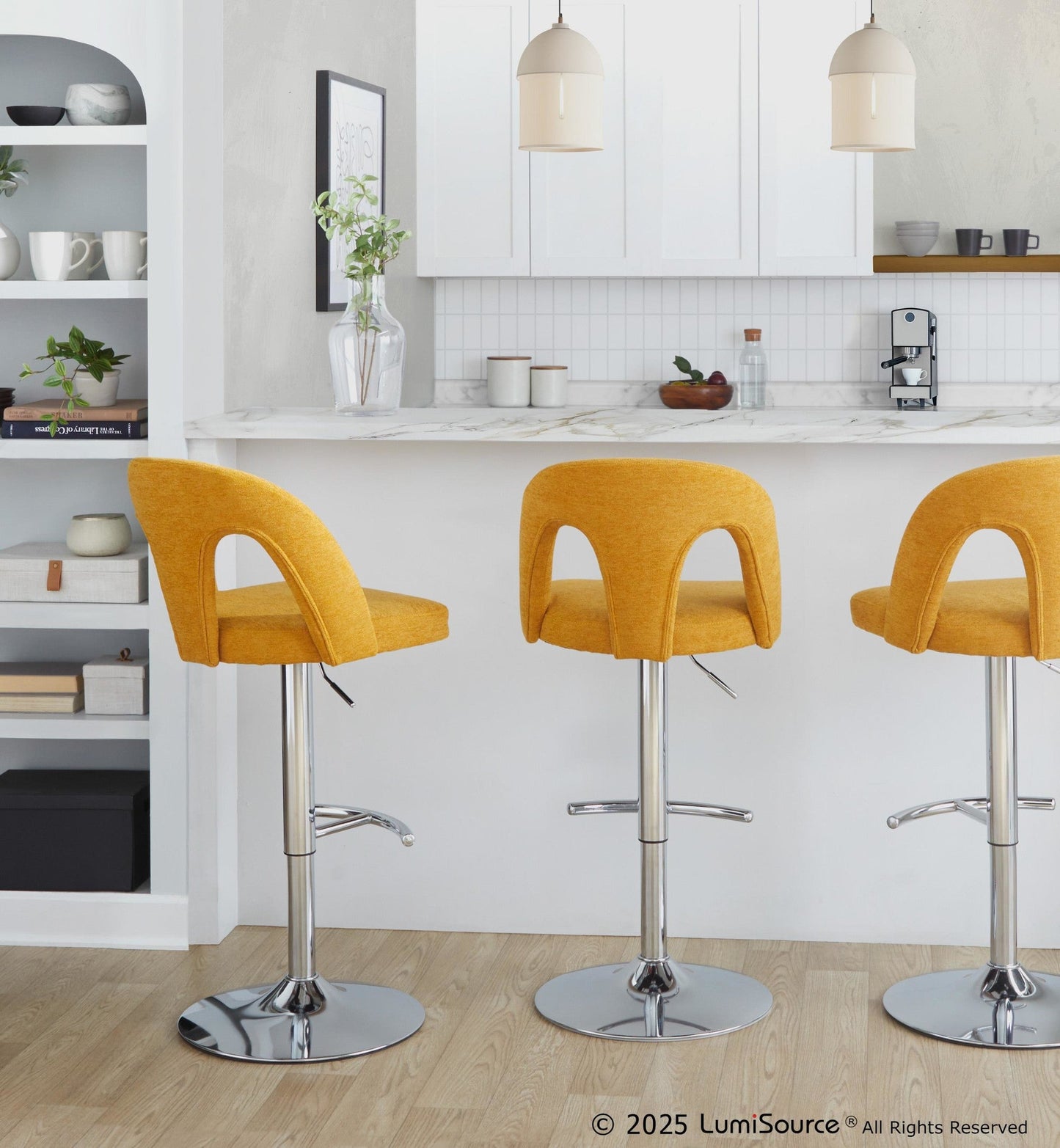 Majestic Office Furniture Upholstered Adjustable Barstool - Set of 2