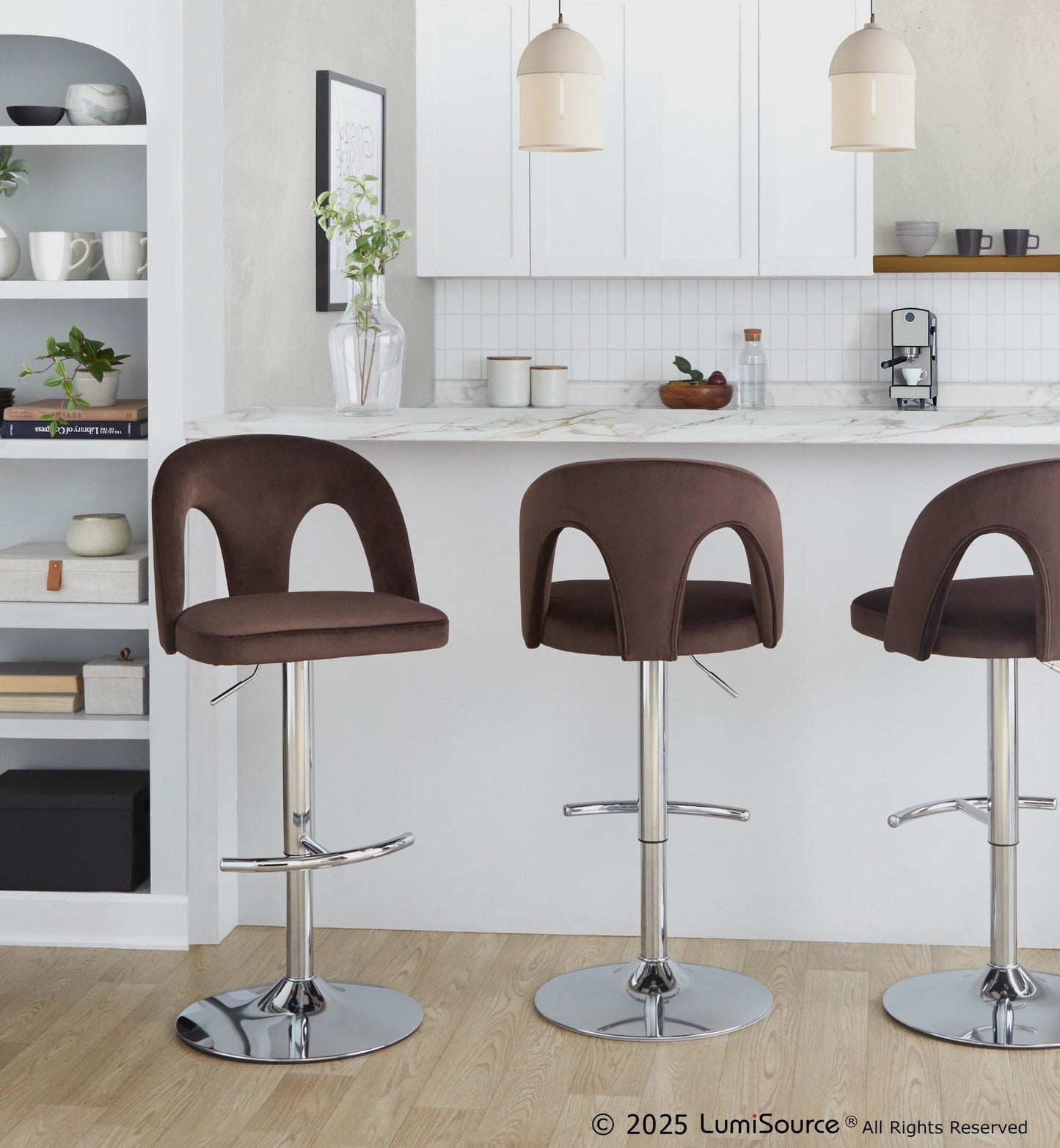 Majestic Office Furniture Upholstered Adjustable Barstool - Set of 2