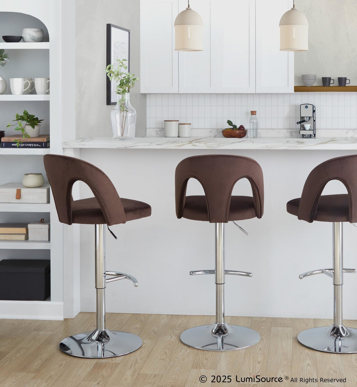 Majestic Office Furniture Upholstered Adjustable Barstool - Set of 2