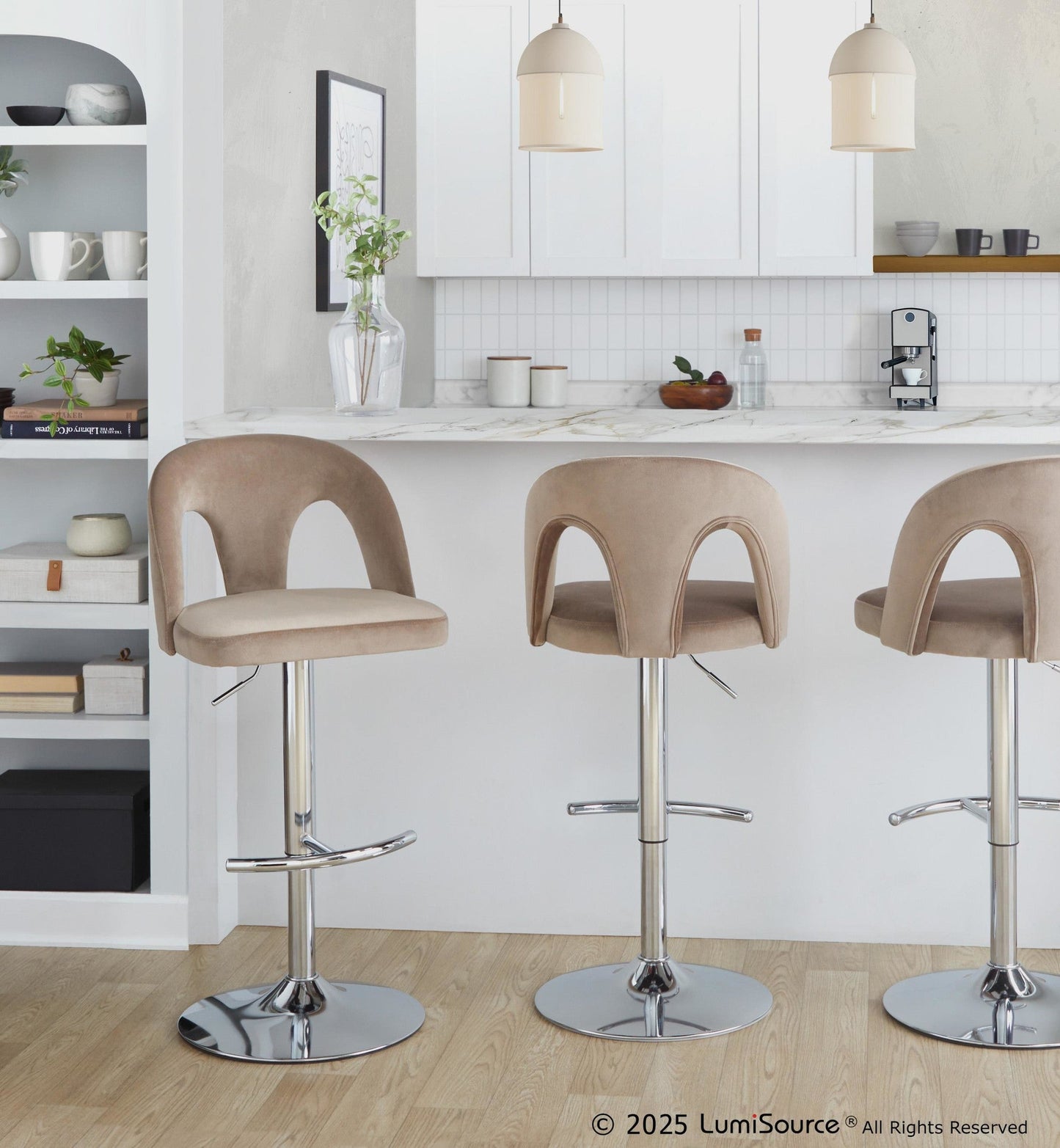 Majestic Office Furniture Upholstered Adjustable Barstool - Set of 2