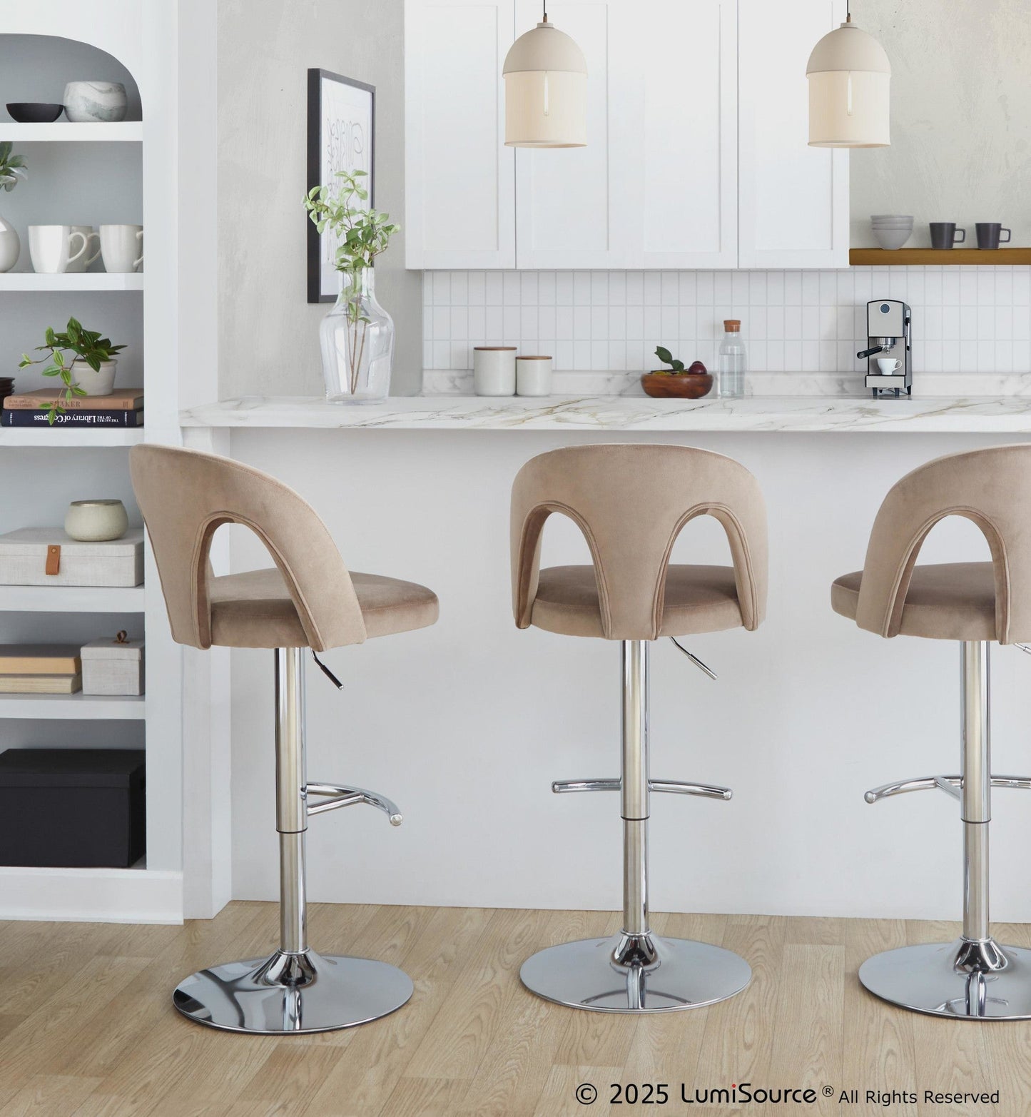 Majestic Office Furniture Upholstered Adjustable Barstool - Set of 2