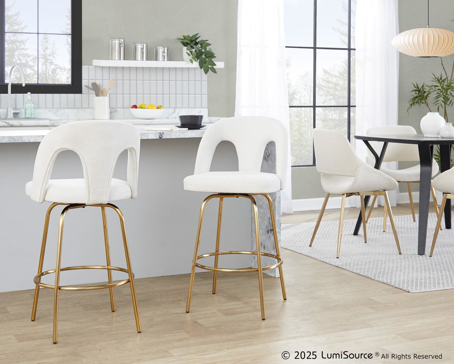 Majestic Office Furniture Upholstered 26" Fixed-Height Counter Stool - Set of 2