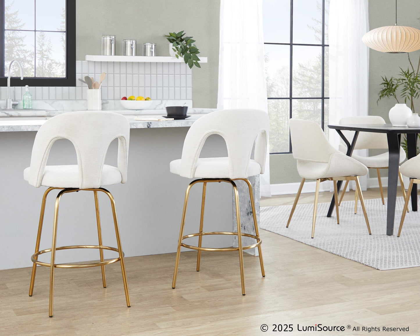 Majestic Office Furniture Upholstered 26" Fixed-Height Counter Stool - Set of 2