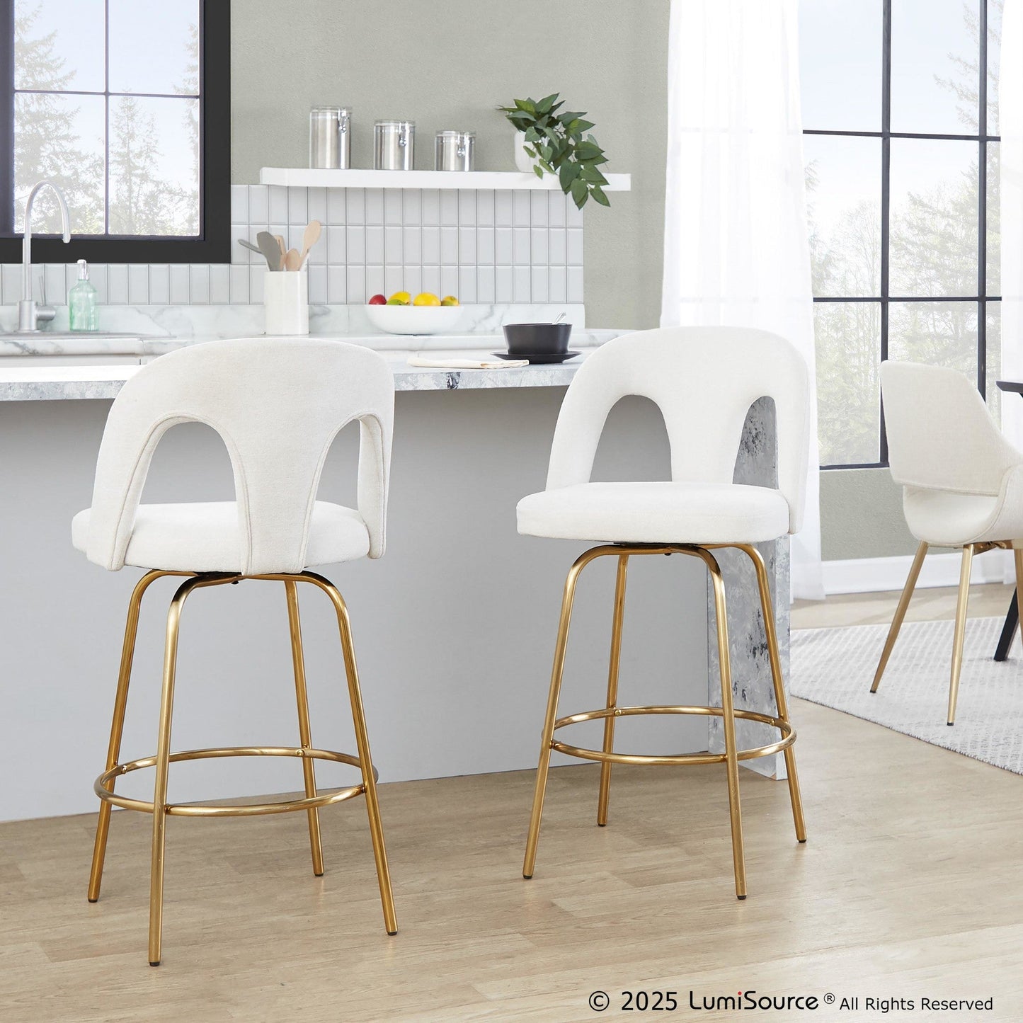 Majestic Office Furniture Upholstered 26" Fixed-Height Counter Stool - Set of 2