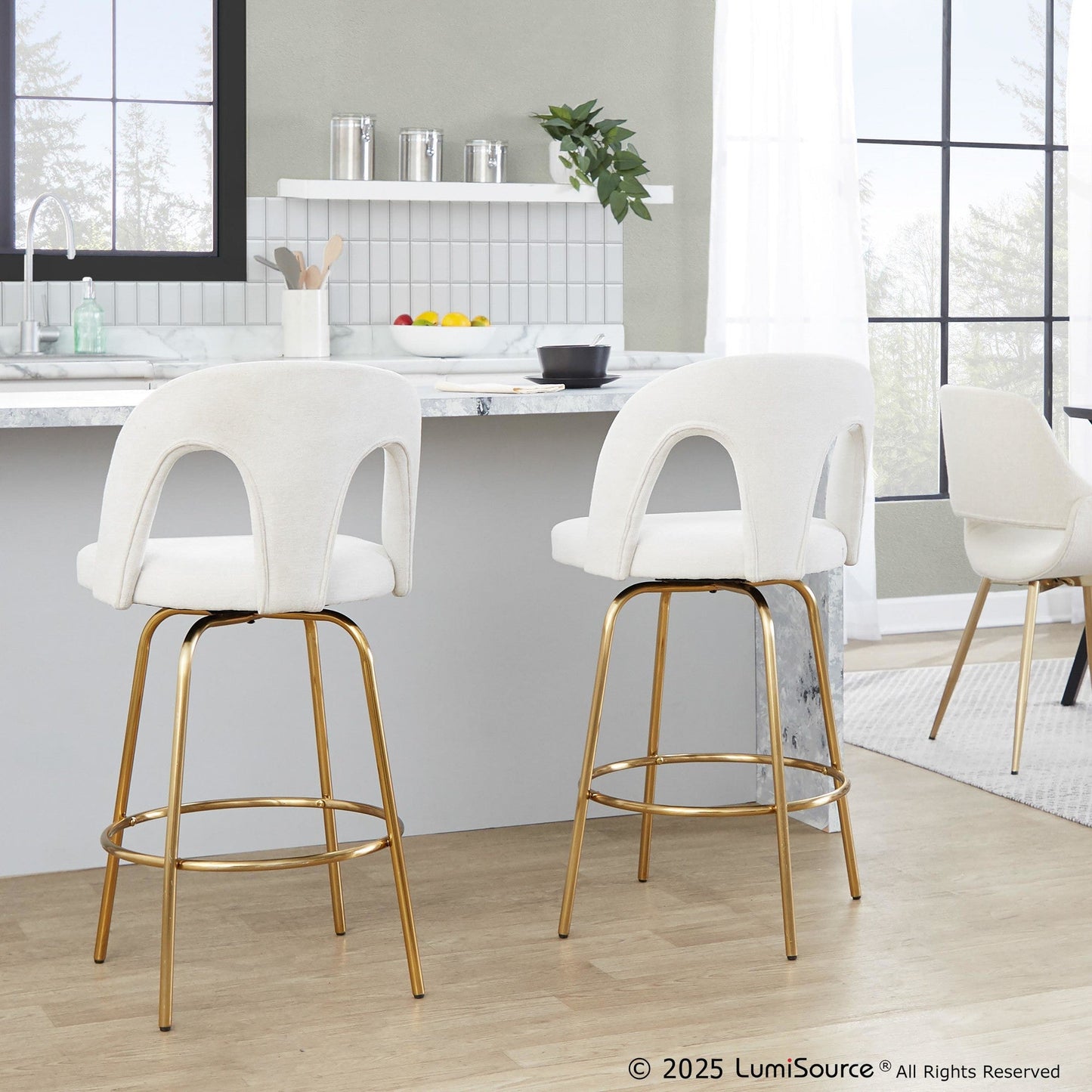 Majestic Office Furniture Upholstered 26" Fixed-Height Counter Stool - Set of 2