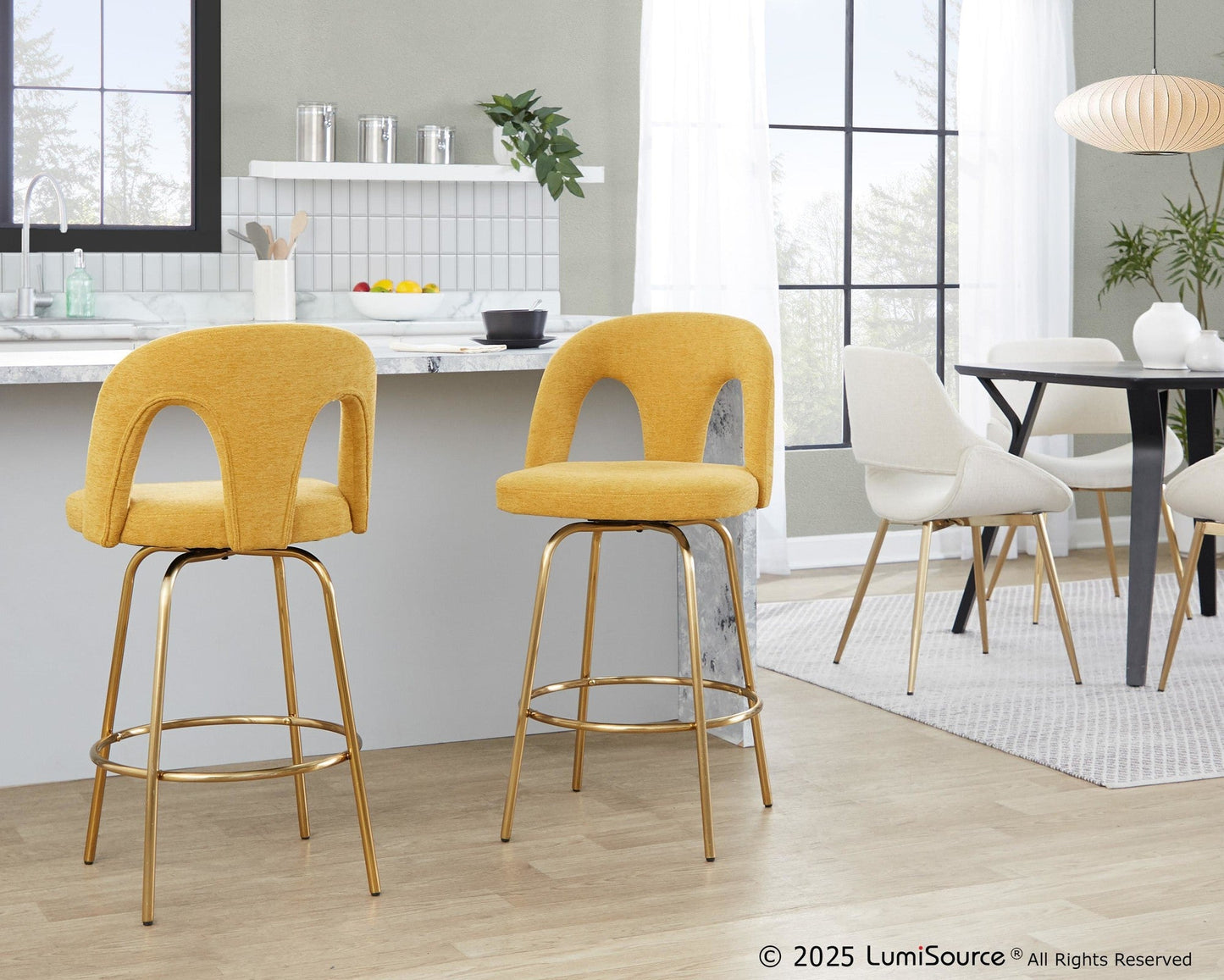 Majestic Office Furniture Upholstered 26" Fixed-Height Counter Stool - Set of 2