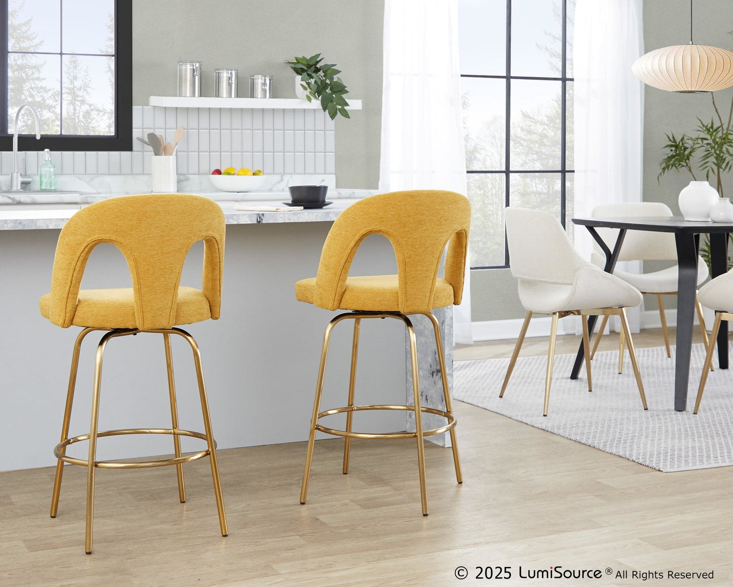 Majestic Office Furniture Upholstered 26" Fixed-Height Counter Stool - Set of 2