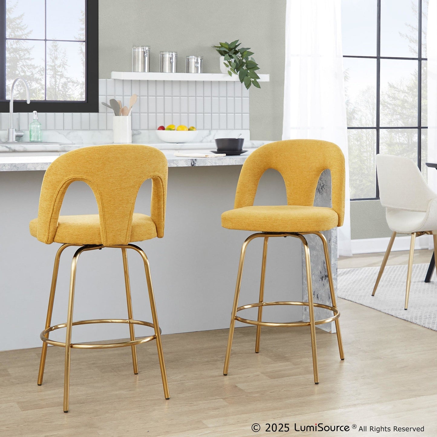 Majestic Office Furniture Upholstered 26" Fixed-Height Counter Stool - Set of 2