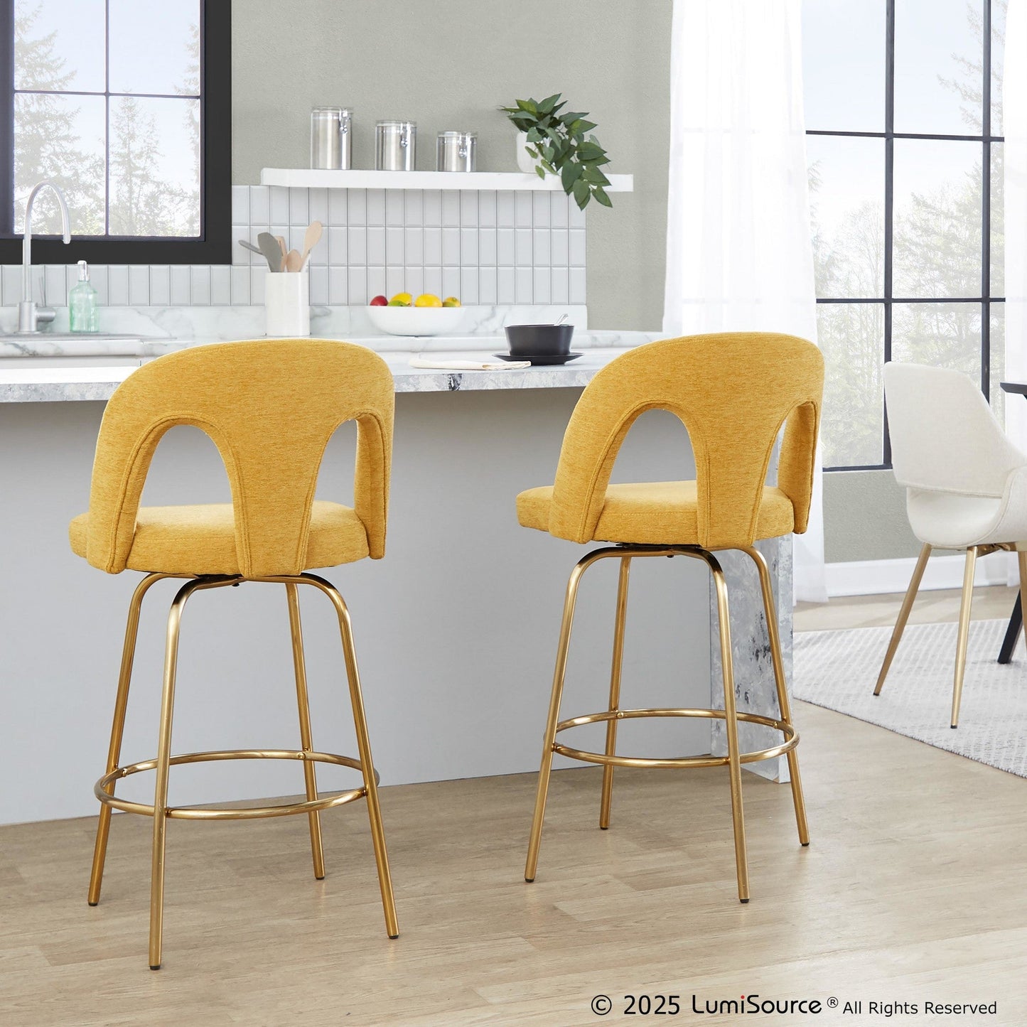 Majestic Office Furniture Upholstered 26" Fixed-Height Counter Stool - Set of 2