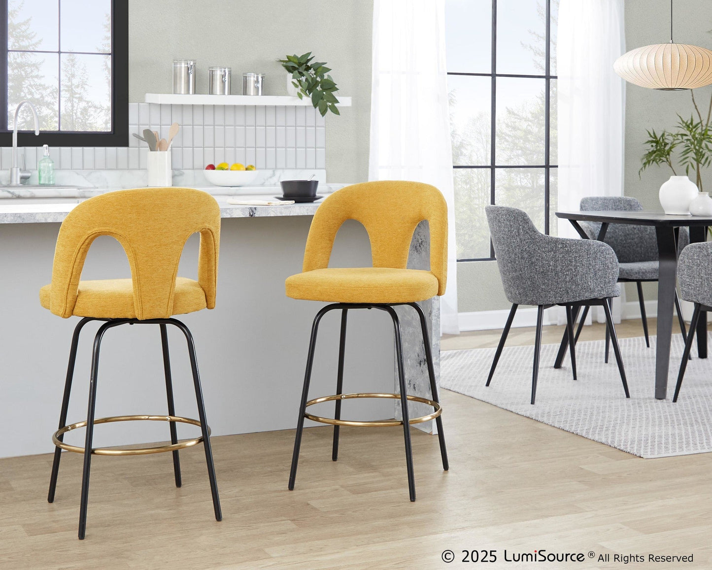 Majestic Office Furniture Upholstered 26" Fixed-Height Counter Stool - Set of 2