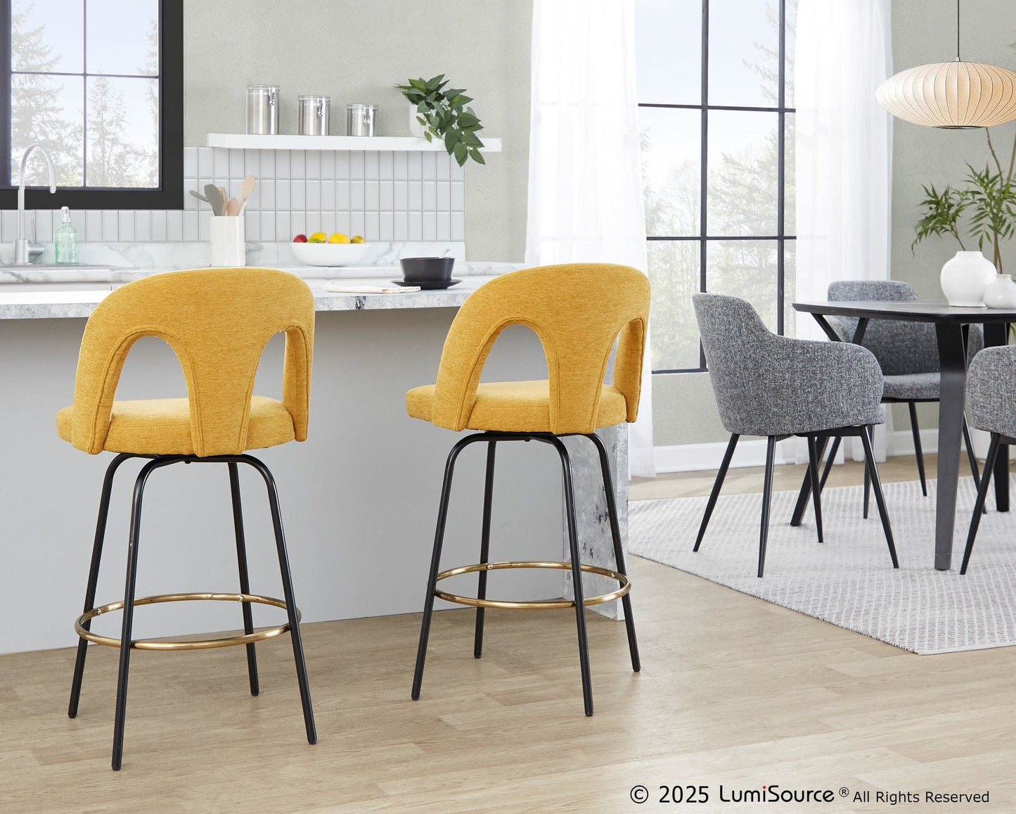 Majestic Office Furniture Upholstered 26" Fixed-Height Counter Stool - Set of 2