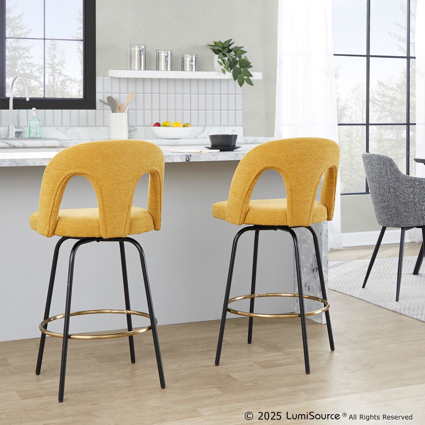 Majestic Office Furniture Upholstered 26" Fixed-Height Counter Stool - Set of 2