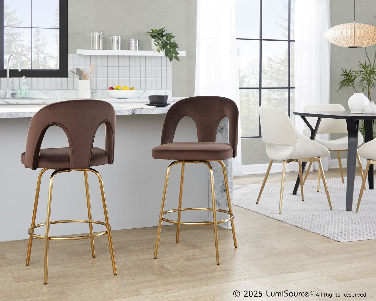 Majestic Office Furniture Upholstered 26" Fixed-Height Counter Stool - Set of 2