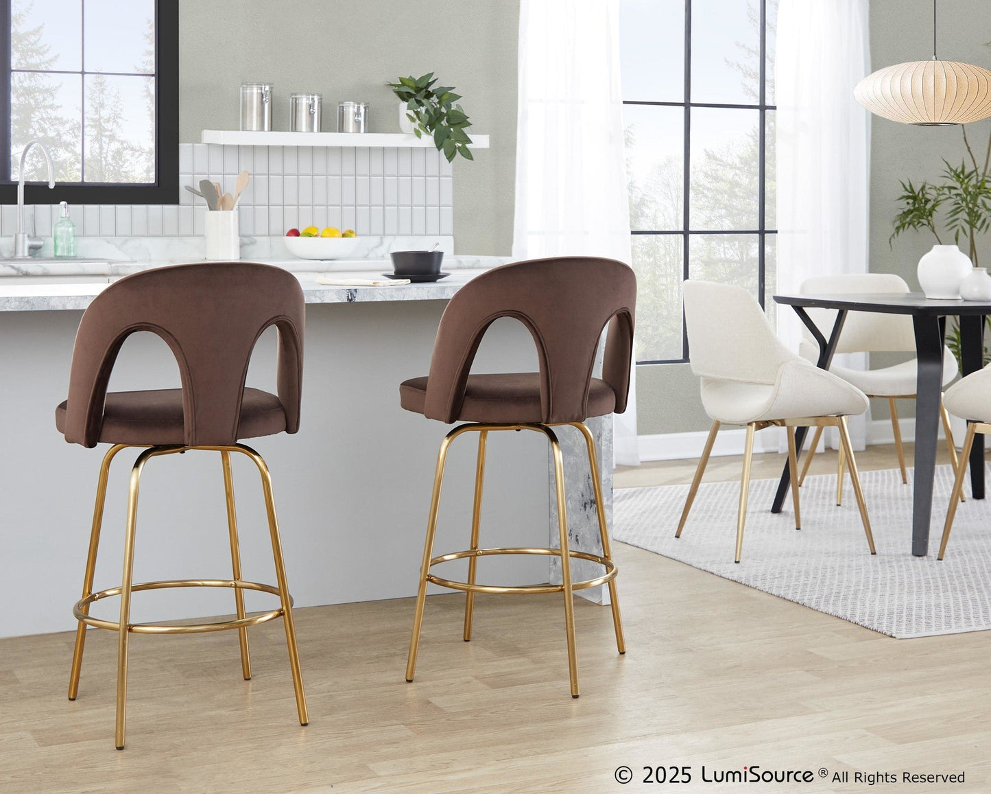 Majestic Office Furniture Upholstered 26" Fixed-Height Counter Stool - Set of 2