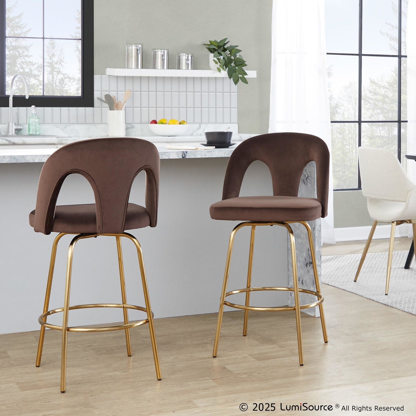 Majestic Office Furniture Upholstered 26" Fixed-Height Counter Stool - Set of 2