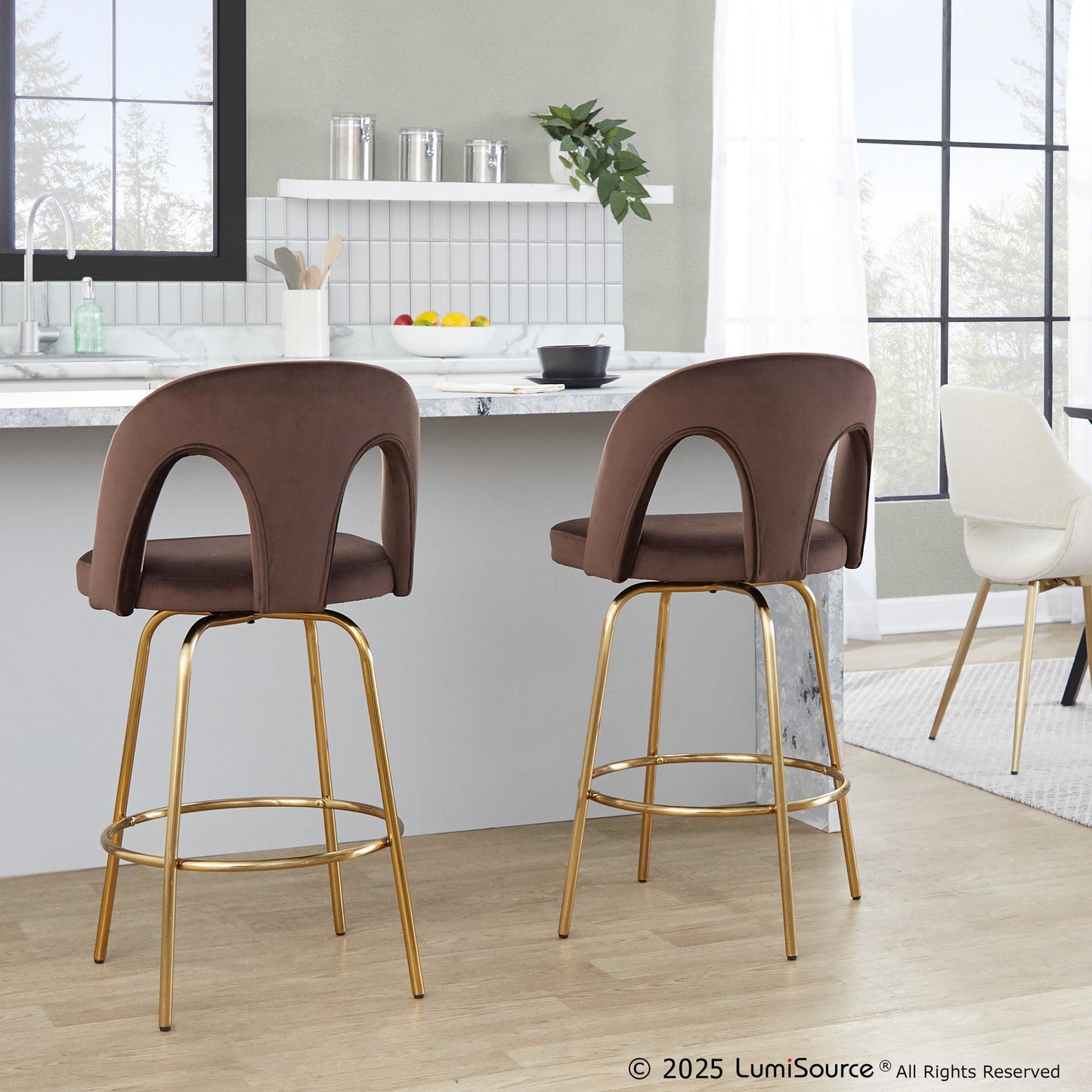 Majestic Office Furniture Upholstered 26" Fixed-Height Counter Stool - Set of 2