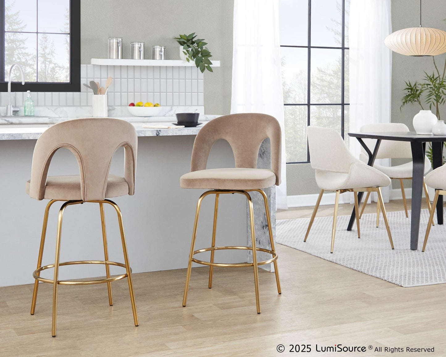 Majestic Office Furniture Upholstered 26" Fixed-Height Counter Stool - Set of 2