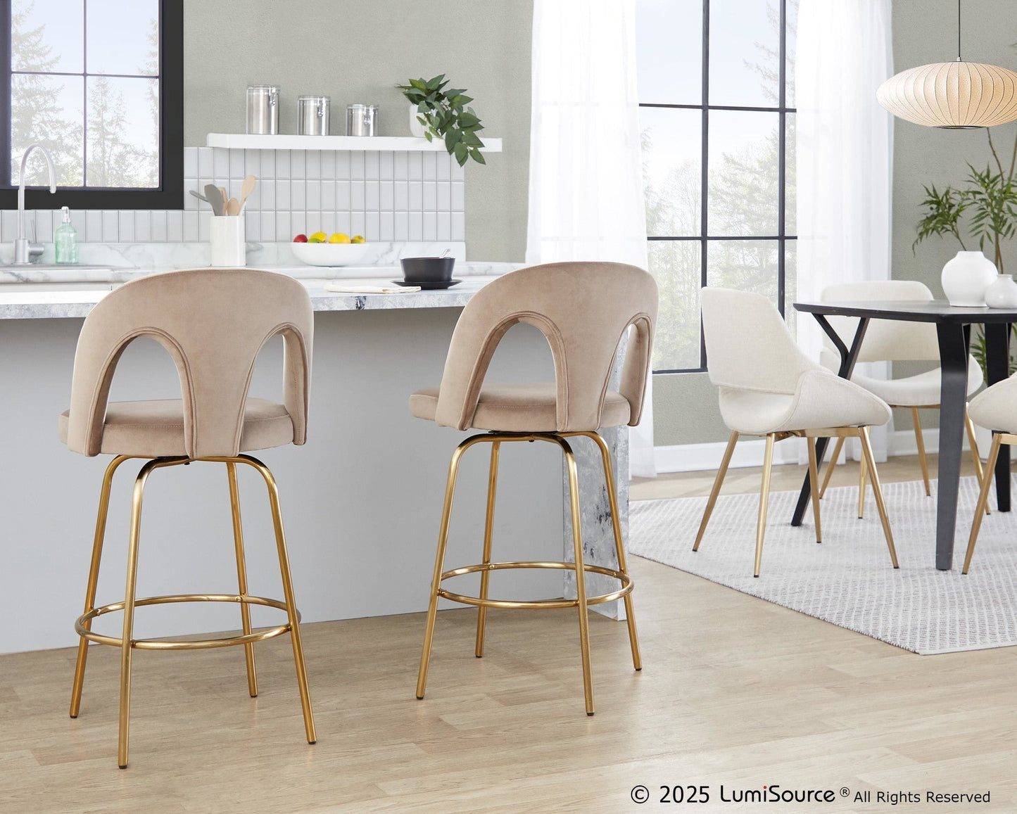 Majestic Office Furniture Upholstered 26" Fixed-Height Counter Stool - Set of 2