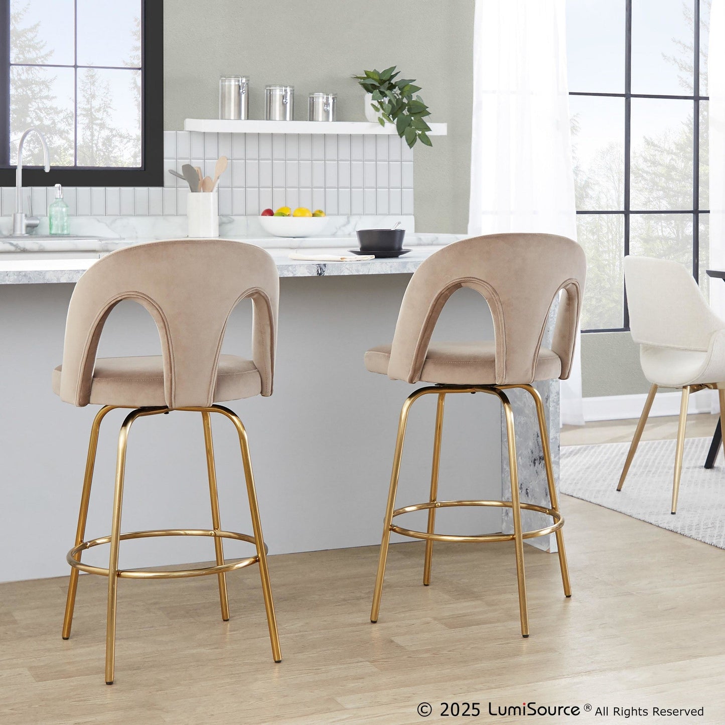 Majestic Office Furniture Upholstered 26" Fixed-Height Counter Stool - Set of 2