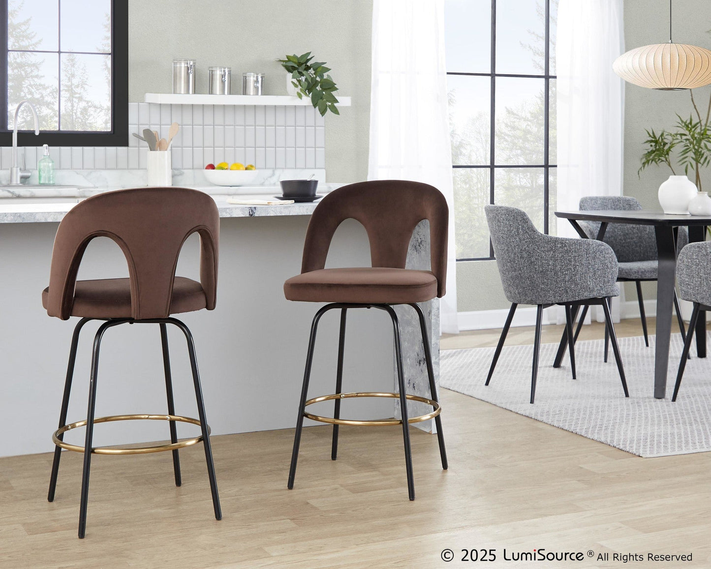 Majestic Office Furniture Upholstered 26" Fixed-Height Counter Stool - Set of 2