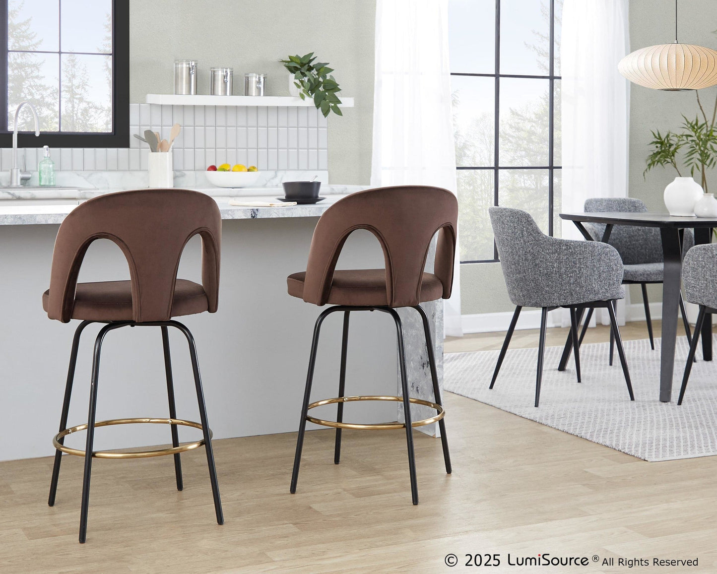 Majestic Office Furniture Upholstered 26" Fixed-Height Counter Stool - Set of 2