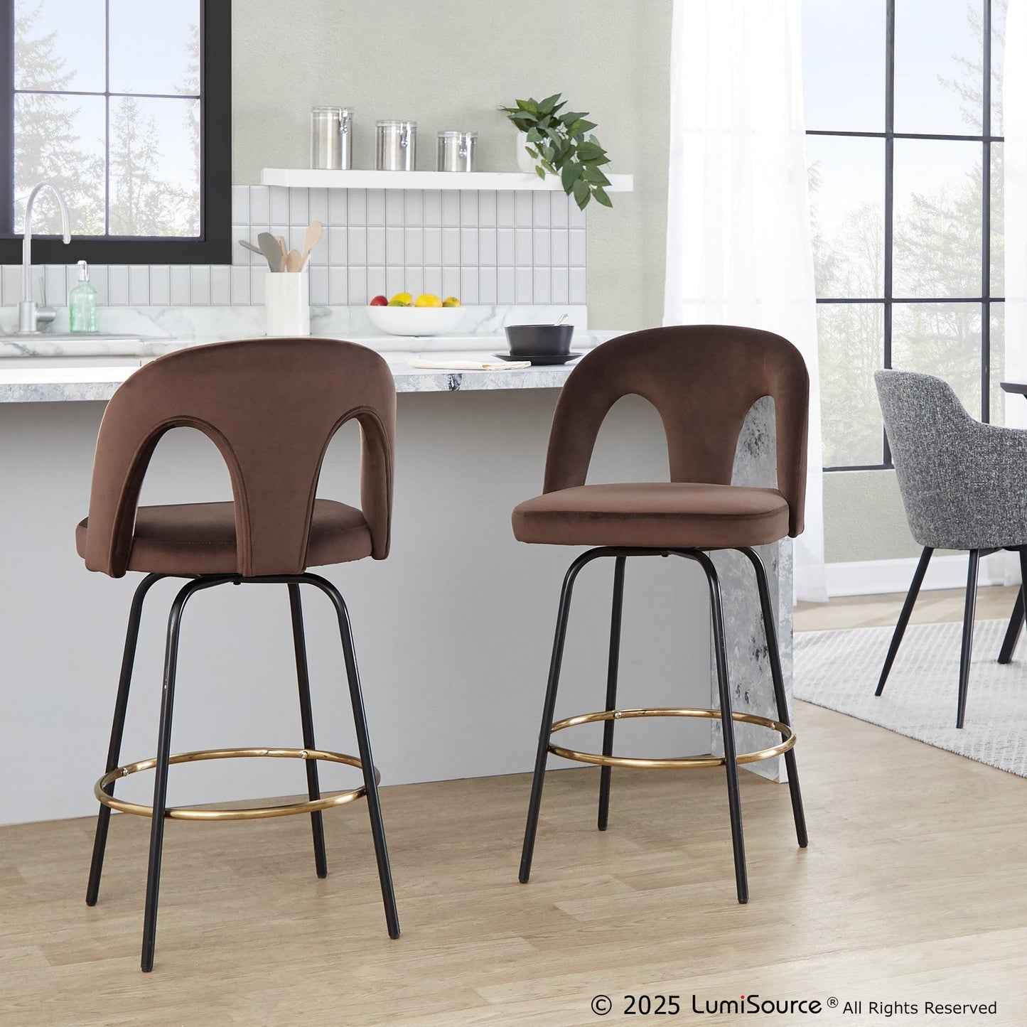 Majestic Office Furniture Upholstered 26" Fixed-Height Counter Stool - Set of 2