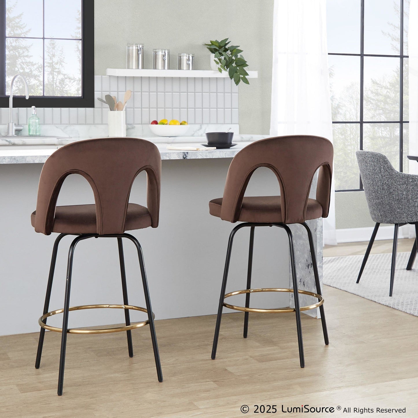 Majestic Office Furniture Upholstered 26" Fixed-Height Counter Stool - Set of 2