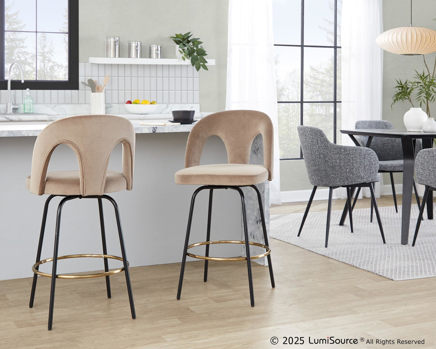 Majestic Office Furniture Upholstered 26" Fixed-Height Counter Stool - Set of 2