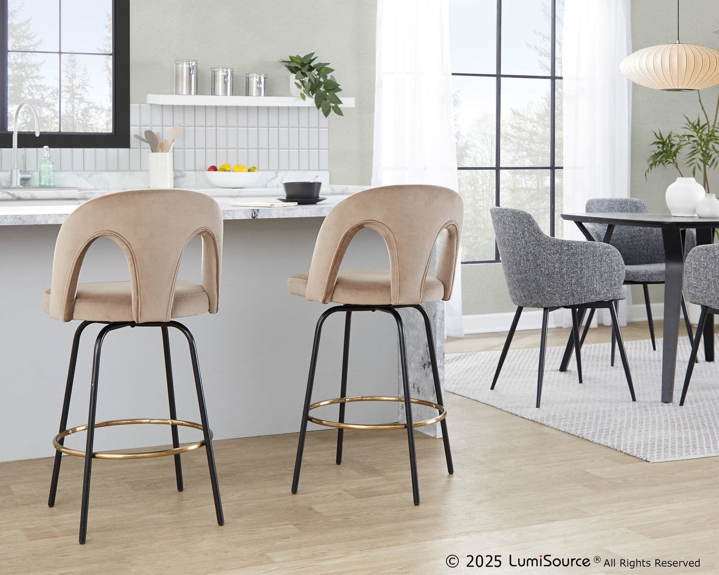 Majestic Office Furniture Upholstered 26" Fixed-Height Counter Stool - Set of 2