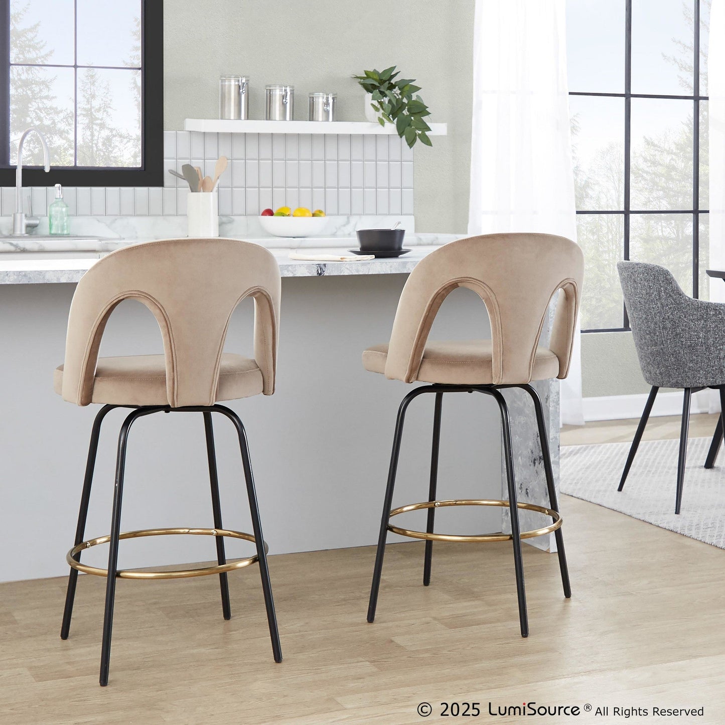 Majestic Office Furniture Upholstered 26" Fixed-Height Counter Stool - Set of 2