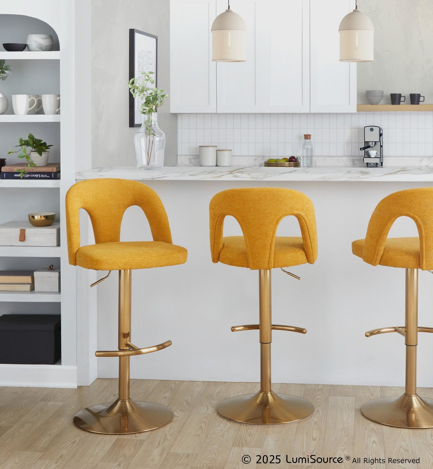 Majestic Office Furniture Upholstered Adjustable Barstool - Set of 2